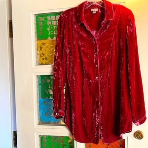 J. Jill Velvet Button-down Tunic